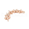 Brass Pave Clear Cubic Zirconia Connector Charms ZIRC-K088-07KCG-3