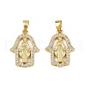 Brass Micro Pave Cubic Zirconia Pendants KK-S526-43G-1
