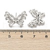 Butterfly Brass Micro Pave Cubic Zirconia Stud Earrings EJEW-M082-17P-01-4