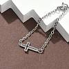 304 Stainless Steel Cross Link Bracelets BJEW-F500-03P-4