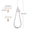 Round Synthetic Moonstone Beaded Mobile Straps HJEW-SW00042-01-2