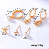 6 Pairs Brass Earring Sets NL6059-4