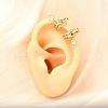 Brass Micro Pave Clear Cubic Zirconia Cuff Earrings EJEW-F370-09G-2