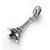 Retro 304 Stainless Steel European Style Dangle Charms OPDL-L013-44AS-2