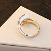 Flat Round Brass with Crystal Rhinestone Finger Rings FS-WG97854-05-4