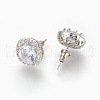 Cubic Zirconia Stud Earrings EJEW-P167-07P-2