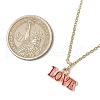 5Pcs 5 Colors Valentine's Day Theme Alloy Enamel Word Love Pendant Necklaces NJEW-JN05222-4