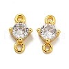 Rack Plating Brass Pave Clear Cubic Zirconia Links KKB-L215-047A-G-1