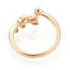 Brass Micro Pave Clear Cubic Zirconia Cuff Ring Settings KK-T076-15G-3
