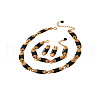 Rectangle Alloy Acrylic Chain Necklaces & Bracelets & Stud Earrings Sets FS-WGA157C-01-5