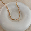 Natural Shell Initial Pendant Glass Beaded Pendant Necklaces FS-WG76541-03-1