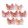 Two Tone Transparent Spray Painted Glass Charms GLAA-N035-08A-G02-1