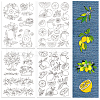 4 Sheets 11.6x8.2 Inch Stick and Stitch Embroidery Patterns DIY-WH0455-141-1