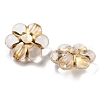 Metal Enlaced Transparent Acrylic Beads MACR-M045-12-2
