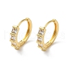 Brass Micro Pave Cubic Zirconia Huggie Hoop Earrings KK-E084-86G-1