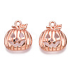 Tibetan Style Halloween Pumpkin Jack-O'-Lantern Alloy Pendants TIBEP-Q050-07RG-3