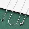 Tarnish Resistant Classic Plain 304 Stainless Steel Mens Womens Snake Chain Necklaces STAS-M174-018P-B-3