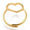 Ion Plating(IP) 304 Stainless Steel Heart Cuff Ring X-RJEW-N038-123LG-4