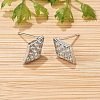 Rhombus Brass Micro Pave Clear Cubic Zirconia Stud Earrings for Women EJEW-G428-16P-1