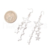 304 Stainless Steel Star Dangle Earrings EJEW-TA00624-3