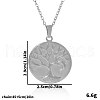 Stainless Steel Flat Round with Tree of Life Pendant Necklaces for Women JD5212-1-1