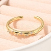 Real 18K Gold Plated Rack Plating Brass Micro Pave Cubic Zirconia Cuff Finger Rings for Women RJEW-C115-01G-01-2