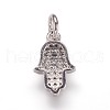 Brass Micro Pave Cubic Zirconia Charms Pendants ZIRC-K070-32P-2