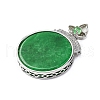 Dyed Natural Myanmar Jade Flower Flat Round Pendants KK-Q050-03B-2