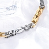 201 Stainless Steel Byzantine Chain Bracelets BJEW-B078-165GP-5