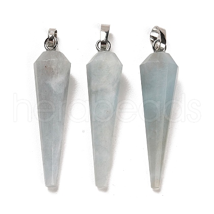 Natural Aquamarine Pointed Pendants G-D089-01P-08-1