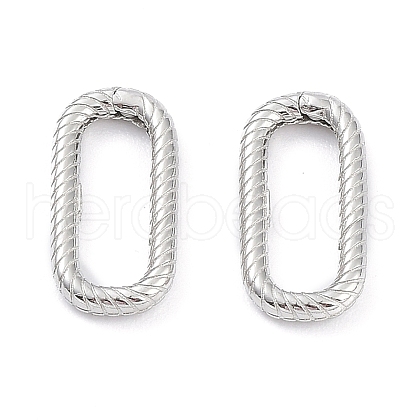 Anti-Tarnish Rhodium Plated 925 Sterling Silver Spring Gate Rings STER-K173-18P-1