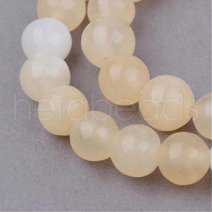 Natural Yellow Jade Beads Strands G-Q462-6mm-36-1