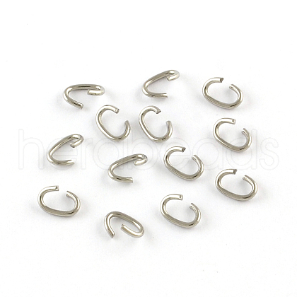 Tarnish Resistant Oval 304 Stainless Steel Open Jump Rings STAS-R067-01-1