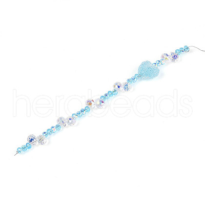 Electroplate Glass and Acrylic Rhinestone Beads Strands MAK-T011-07C-1