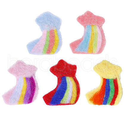 CHGCRAFT 5Pcs 5 Colors Handmade Felt Needle Felting Rainbow Star Ornaments DIY-CA0006-54-1