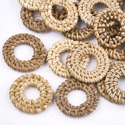 Handmade Reed Cane/Rattan Woven Linking Rings X-WOVE-T005-07A-1
