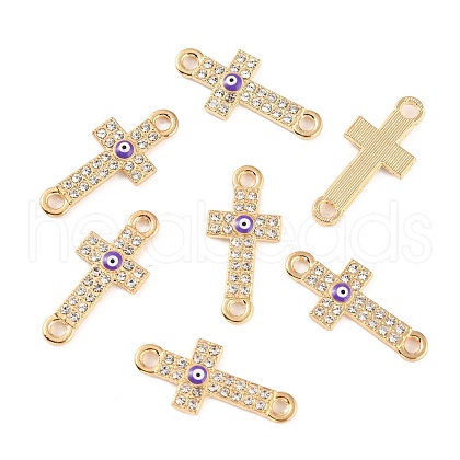 Evil Eye Zinc Alloy Enamel Connector Charms ENAM-TAC0021-14KCG-01-1