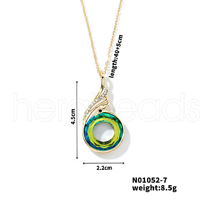 Cute and Stylish Phenix Glass Pendant Necklace ZV1349-7-1