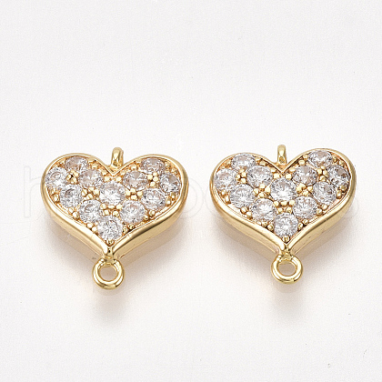 Brass Cubic Zirconia Links X-KK-S350-379-1
