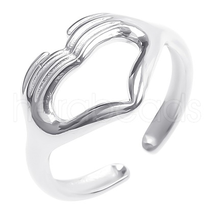Stainless Steel Open Cuff Rings GN4869-1-1
