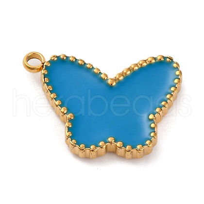Ion Plating(IP) 304 Stainless Steel Enamel Pendants STAS-A102-01G-02-1