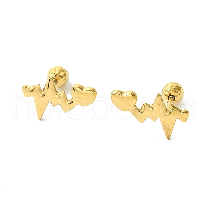 Ion Plating(IP) 304 Stainless Steel Ear Studs EJEW-Q801-04G-1