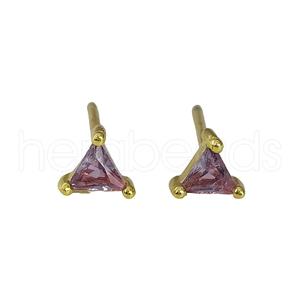 Geometric Triangle Cubic Zirconia Stud Earrings ZJ4184-5-1