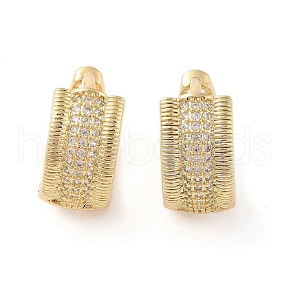 Rack Plating Brass Micro Pave Clear Cubic Zirconia Hoop Earrings for Women EJEW-G394-04B-G-1