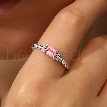 Simple Stylish S925 Sterling Silver Micro Pave Cubic Zirconia Rings for Women TG6713-1-1