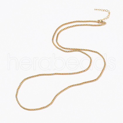 Rack Plating Brass Box Chain Necklaces NJEW-H206-03G-01-1