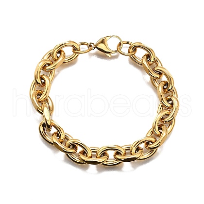 304 Stainless Steel Cable Chain Bracelets for Women BJEW-Q050-01D-G-1