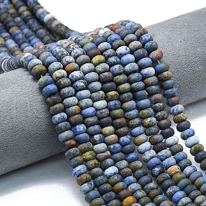 Natural Dumortierite Beads Strands G-P575-A48-8x5mm-1