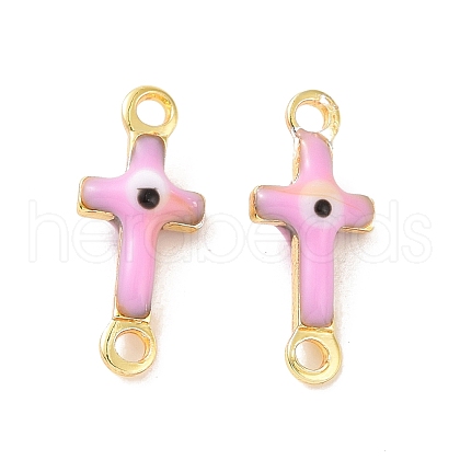 Brass Enamel Connector Charms KK-J302-08G-01-1