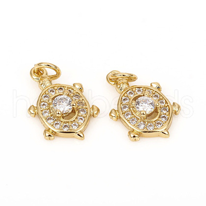 Brass Micro Pave Cubic Zirconia Charms ZIRC-L096-03G-1